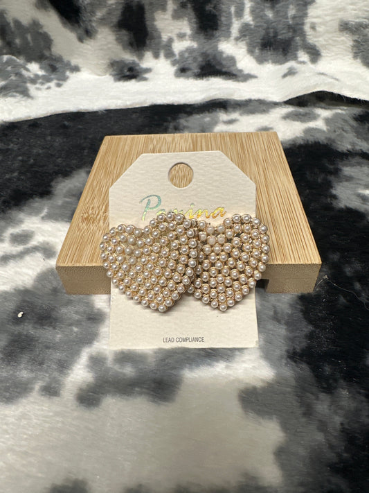 Pearl Heart Earrings