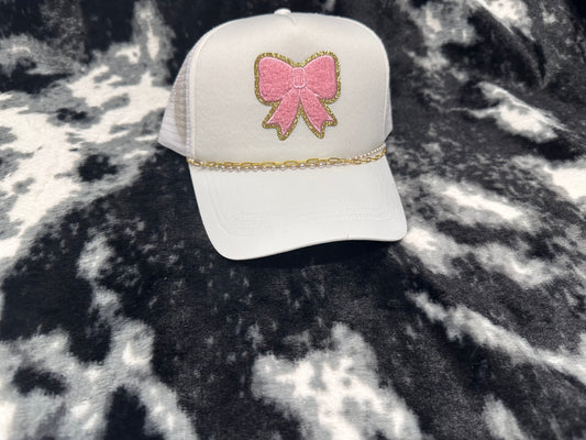 Pink & Gold Bow Hat